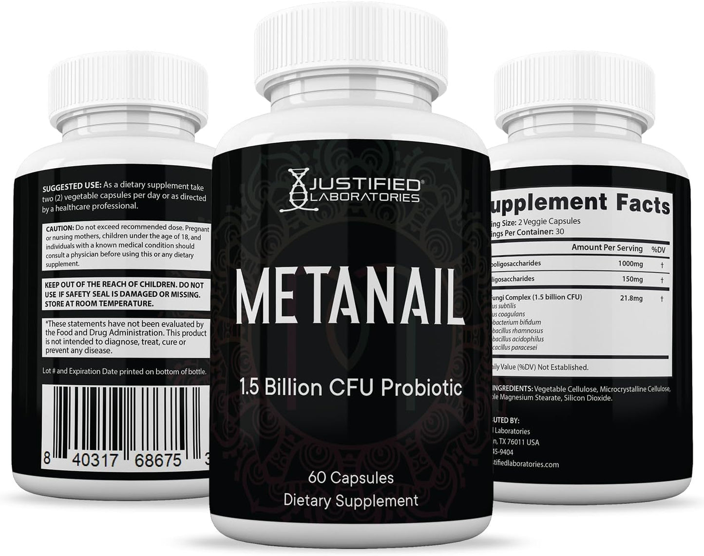 Justified Laboratories Metanail 1.5 Billion CFU Probiotic Nail Support – 60 Capsules - görsel 6
