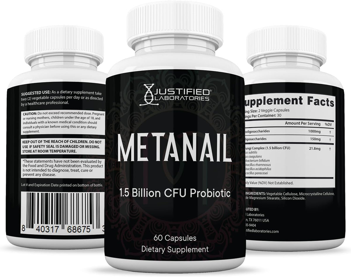 Justified Laboratories Metanail 1.5 Billion CFU Probiotic Nail Support – 60 Capsules - görsel 6