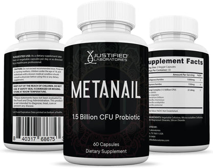 Justified Laboratories Metanail 1.5 Billion CFU Probiotic Nail Support – 60 Capsules