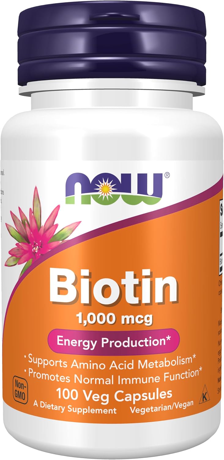 NOW Foods Biotin 1,000 mcg, 100 Capsules - görsel 1
