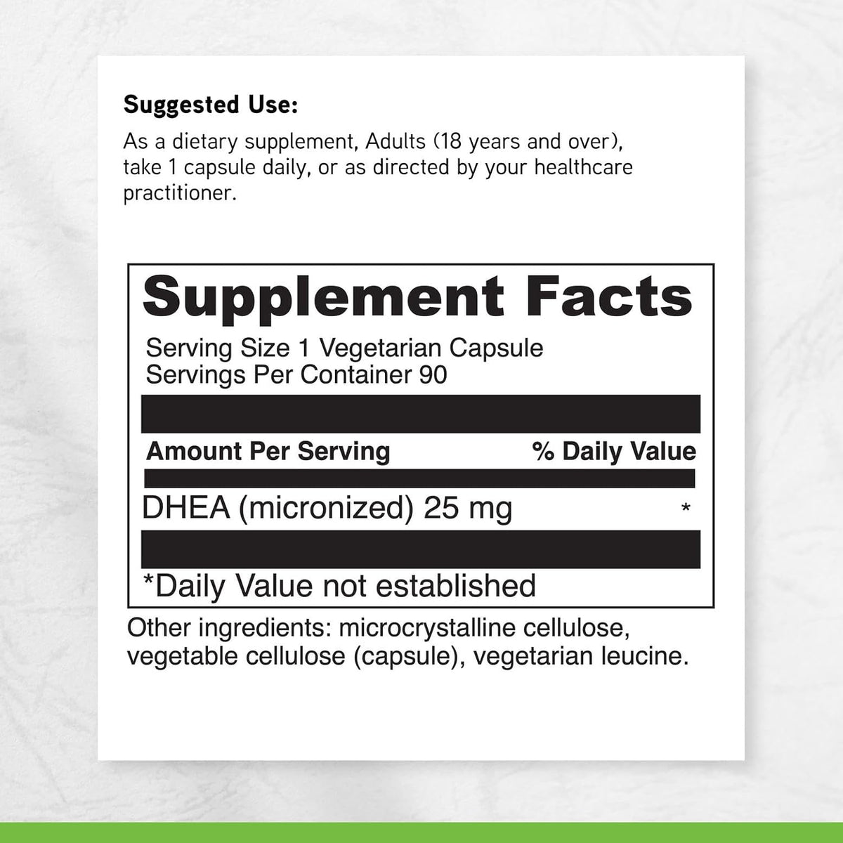 DAVINCI Labs Micronised DHEA 25 mg – Food Supplement – 90 Vegetarian Capsules - görsel 6