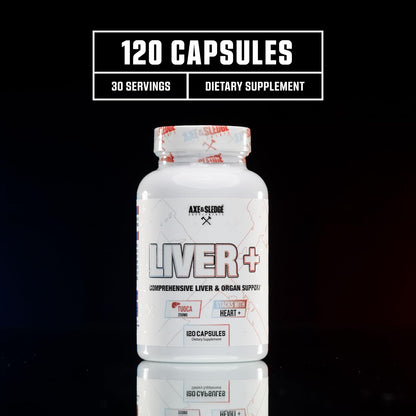 Axe & Sledge Liver+ Supplement - TUDCA, NAC, Milk Thistle - Liver Health & Detox Support (30 Servings)