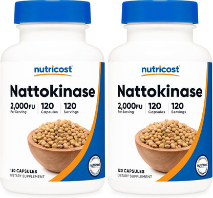 Nutricost Nattokinase 2,000FU, 120 Capsules - Gluten-free, Non-GMO, Vegetarian Friendly