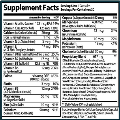 NeuroPhen Nootropics Brain Booster Supplement - Focus, Memory & Clarity Capsules