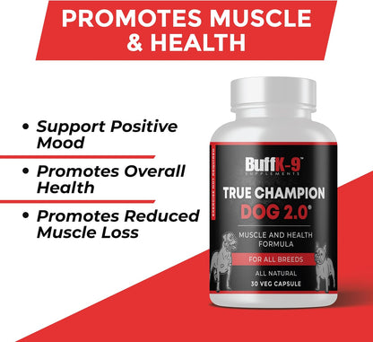 True Champ 2.0 Muscle Support Supplement for Dogs – Canine Wellness Capsules (30 Veg Capsules)