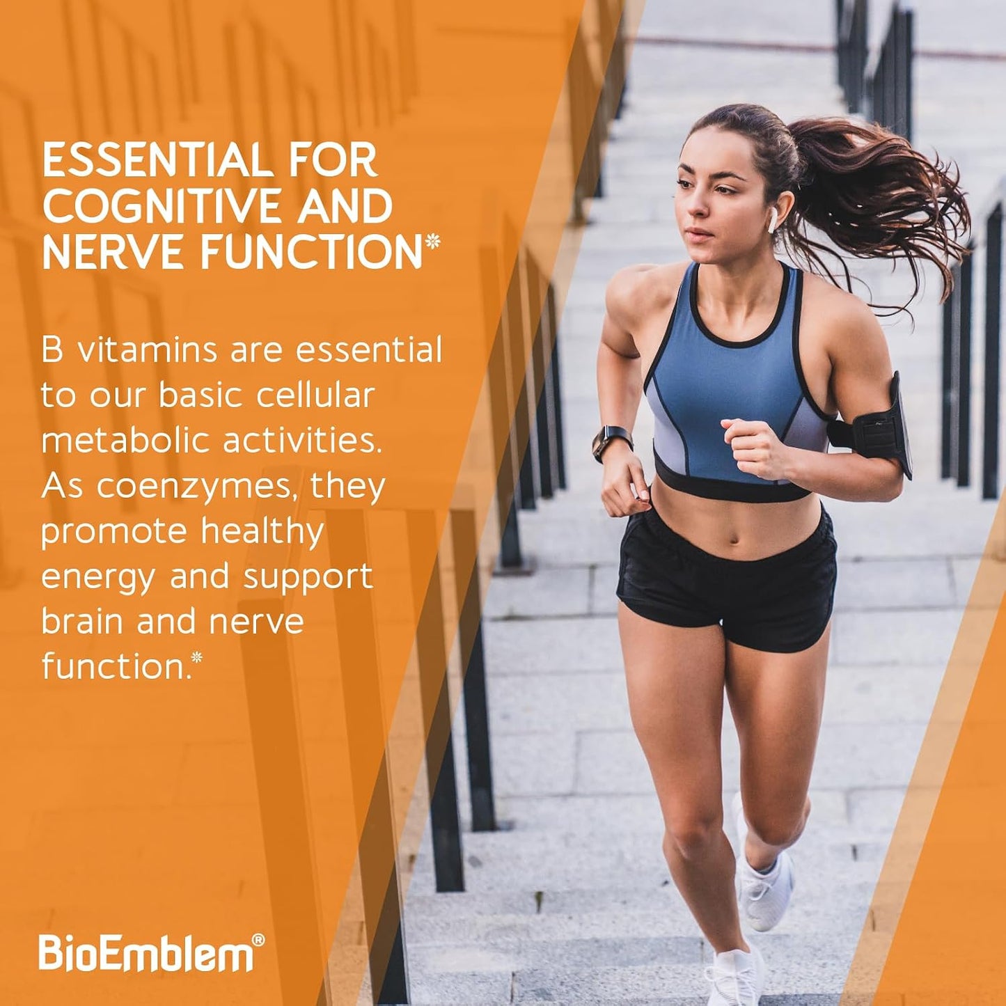 BioEmblem Vitamin B-Complex - All 8 Active Forms with Methyl Folate, Methyl B12, B6, Biotin Plus Choline Inositol - 90 Capsules - görsel 3