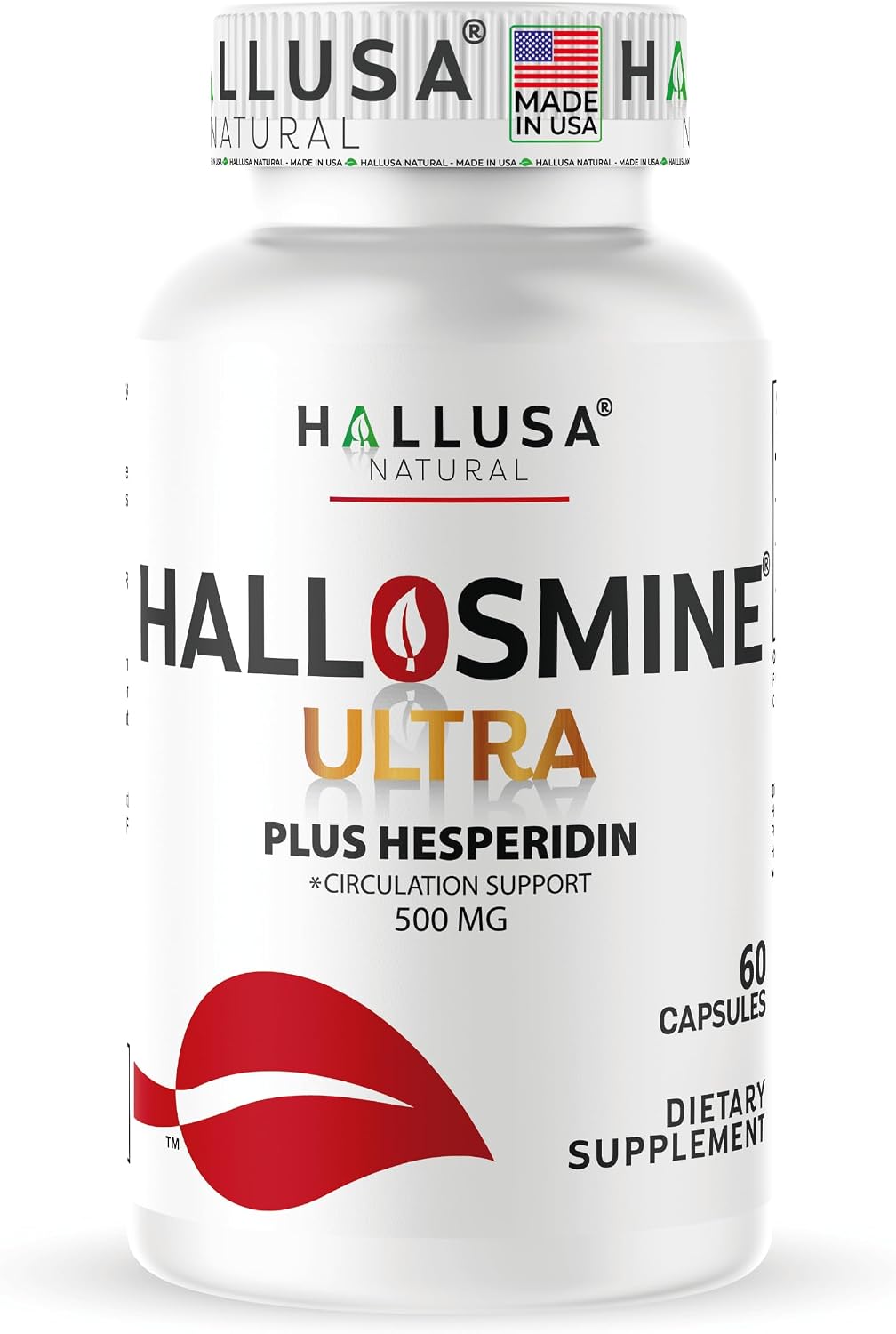 Hallusa Natural Hallosmine Ultra Diosmin 500mg & Hesperidin 150mg – Blood Circulation Support, 60 Capsules - görsel 1