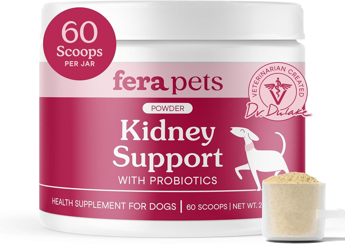 Fera Pets Dog Kidney Support with Probiotics - Powder, 60 Scoops - görsel 1