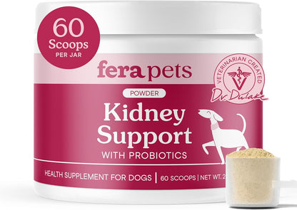 Fera Pets Dog Kidney Support with Probiotics - Powder, 60 Scoops