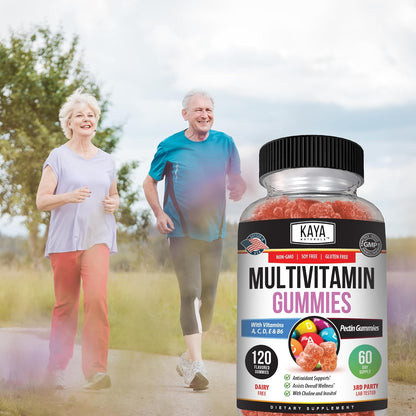 Kaya Naturals Adult Multivitamin Gummy, 120 Count, Strawberry Flavour