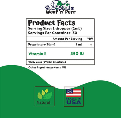 Woof 'n' Purr Vitamin E for Dogs - Liquid Tincture, 30 ml