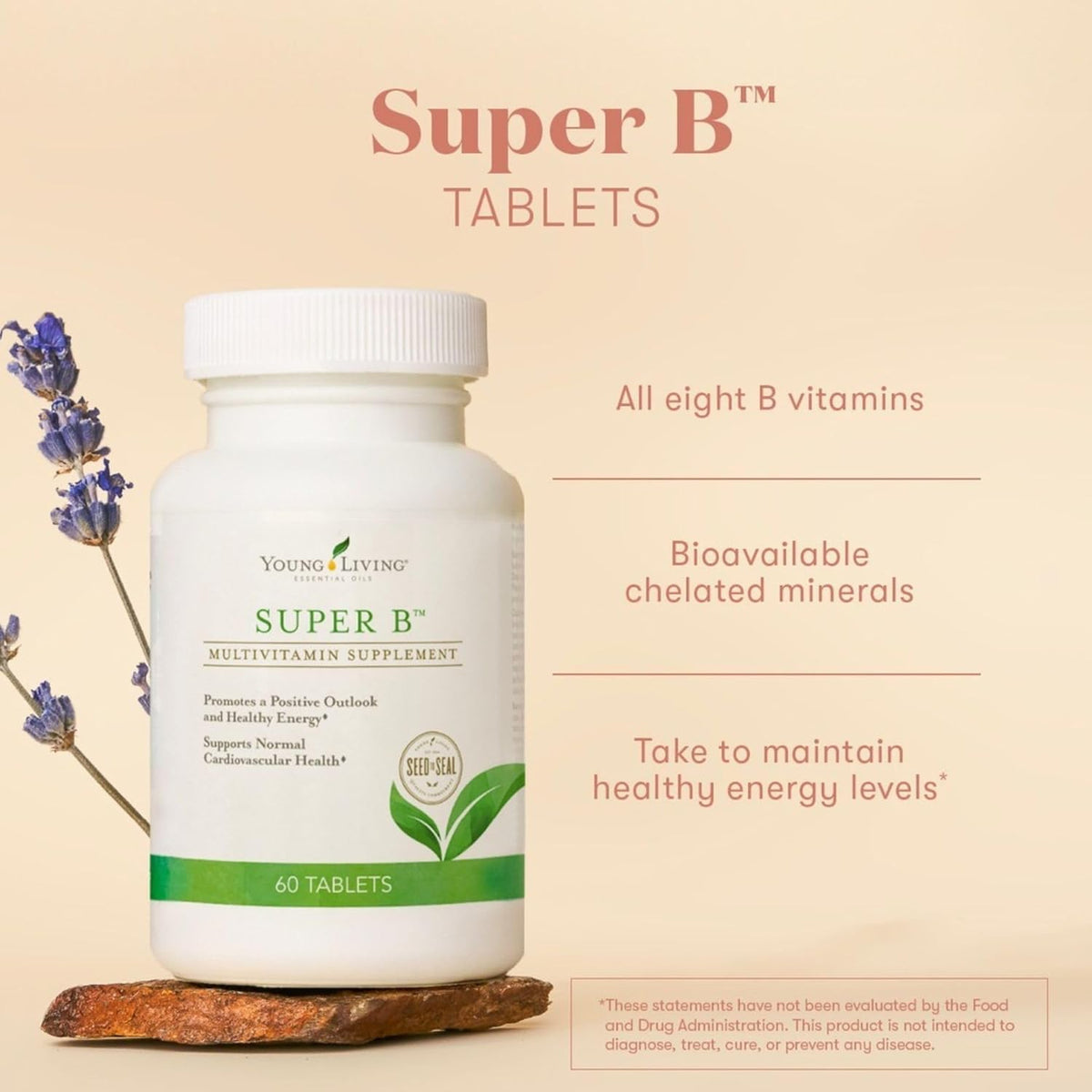 Young Living Super B Tablets - B Vitamins and Minerals Supplement, 60 Count - görsel 3