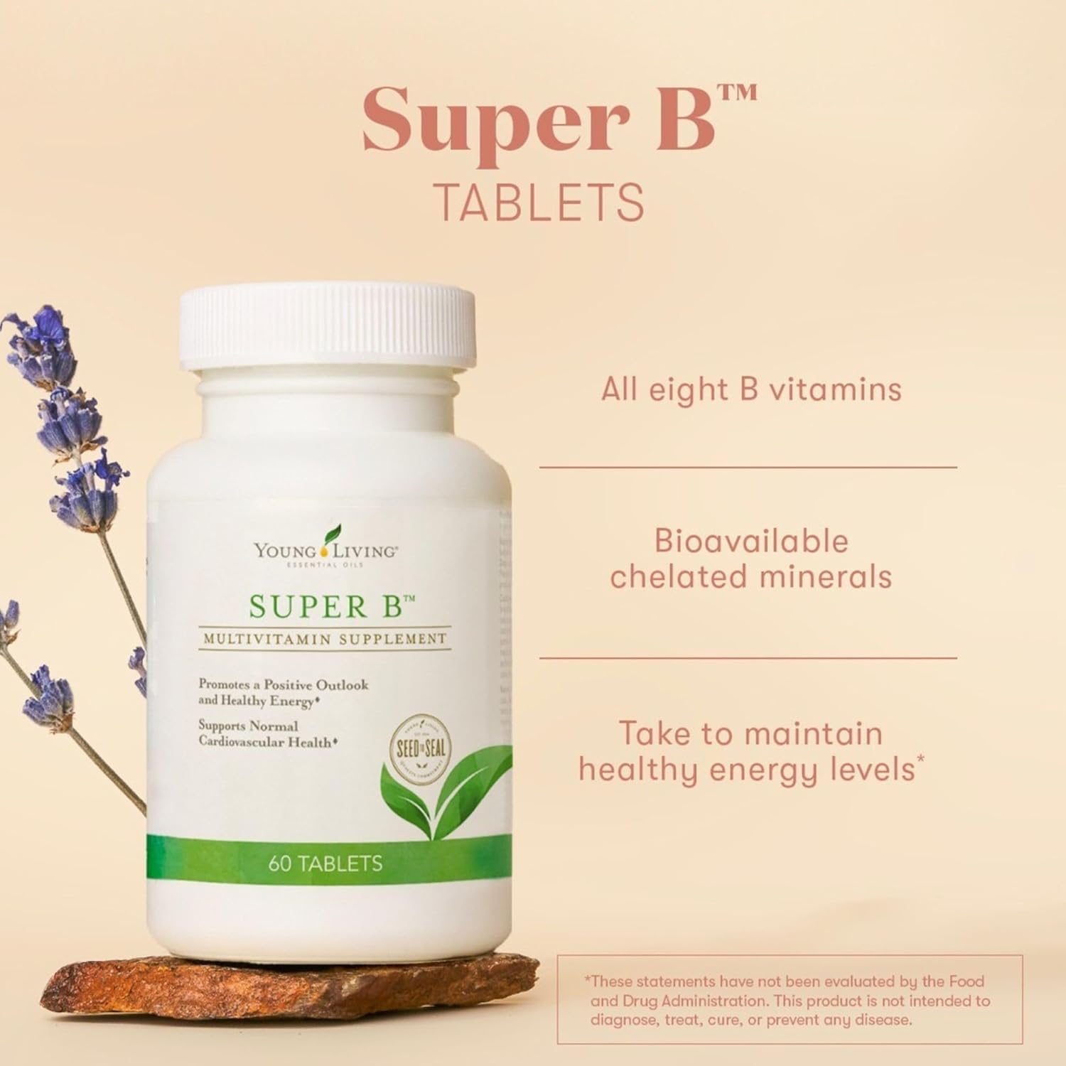 Young Living Super B Tablets - B Vitamins and Minerals Supplement, 60 Count - görsel 3
