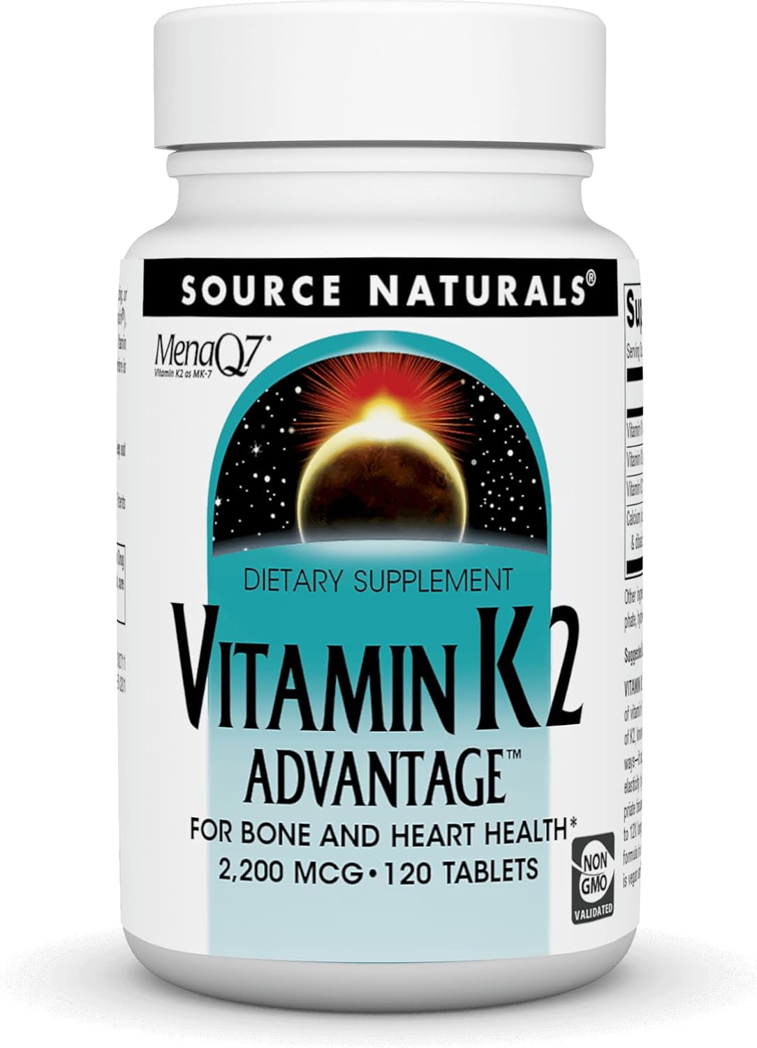 Source Naturals Vitamin K2 Advantage, for Bone Health, 2200 mcg - 120 Tablets - görsel 1