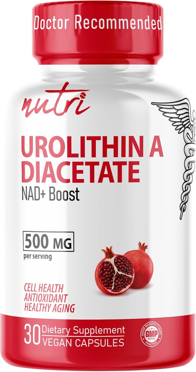 Nutri Urolithin A Supplement 500mg - Antioxidant & Cellular Health Support - 30 Vegan Capsules - görsel 1