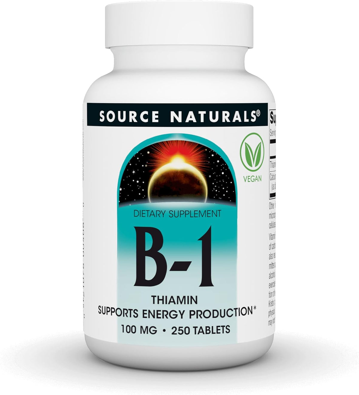 Source Naturals Vitamin B-1 (Thiamine) 100 mg – 250 Tablets - görsel 1