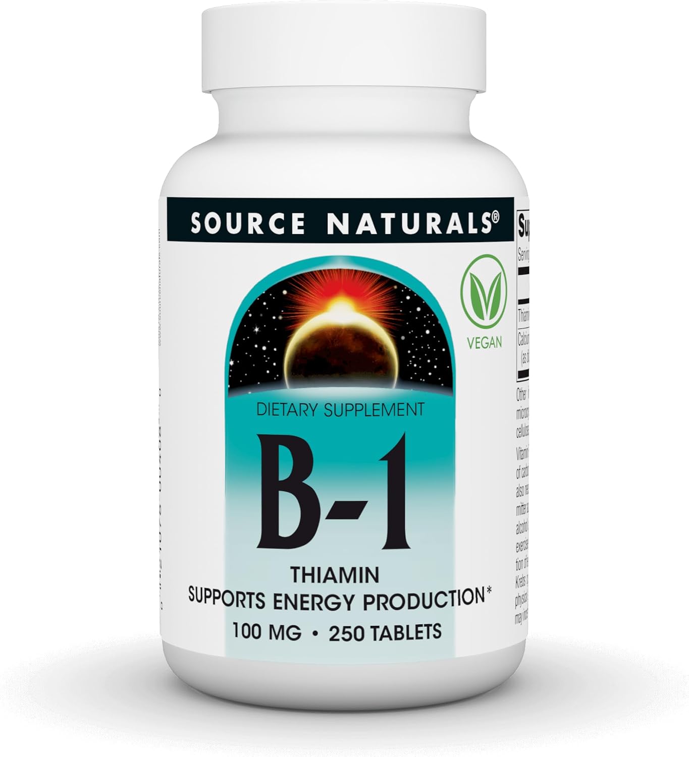 Source Naturals Vitamin B-1 (Thiamine) 100 mg – 250 Tablets - görsel 1