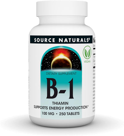 Source Naturals Vitamin B-1 (Thiamine) 100 mg – 250 Tablets