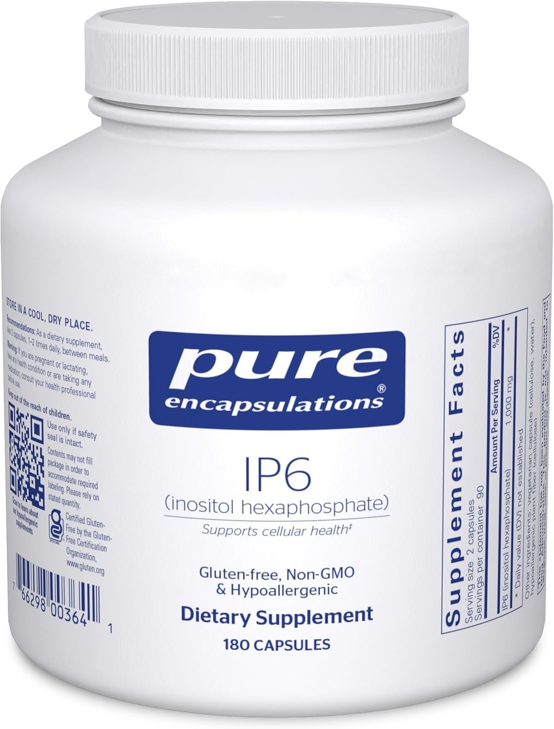 Pure Encapsulations IP6 (Inositol Hexaphosphate) - 180 Capsules - görsel 1