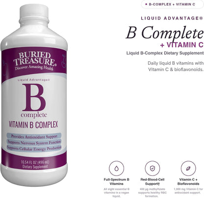Buried Treasure B Complete - Liquid Methylated B-Complex, 473 ml