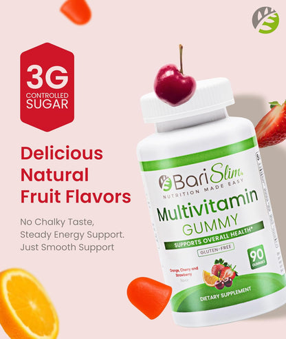 BariSlim Bariatric Chewable Multivitamin Gummies – Specially Formulated Gummy Vitamin for Patients After Weight Loss Surgery – Easy to Digest & Great Tasting Fruit Flavours | 90 Fruit Chews