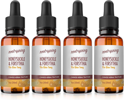 Honeysuckle & Forsythia Yin Qiao Tang Herbal Tincture (30 ml, Pack of 4)