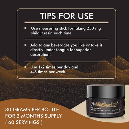Hima Shilajatu Shilajit Purest Himalayan Organic Shilajit Resin - Gold Grade