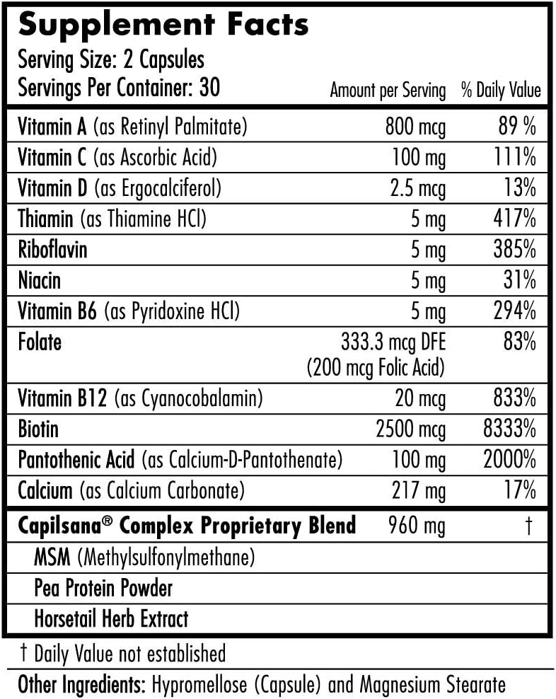 Hairfinity Hair Vitamins - Biotin, Amino Acids & Capilsana Complex for Hair Growth Support - Vegan - 120 Veggie Capsules - görsel 2