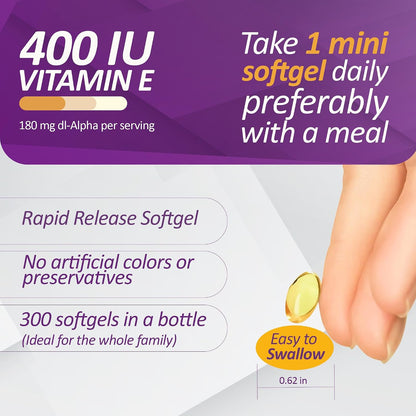 Prati Donaduzzi Vitamin E 300 Soft gel capsule Capsules, 400 IU (180 mg dl-Alpha)