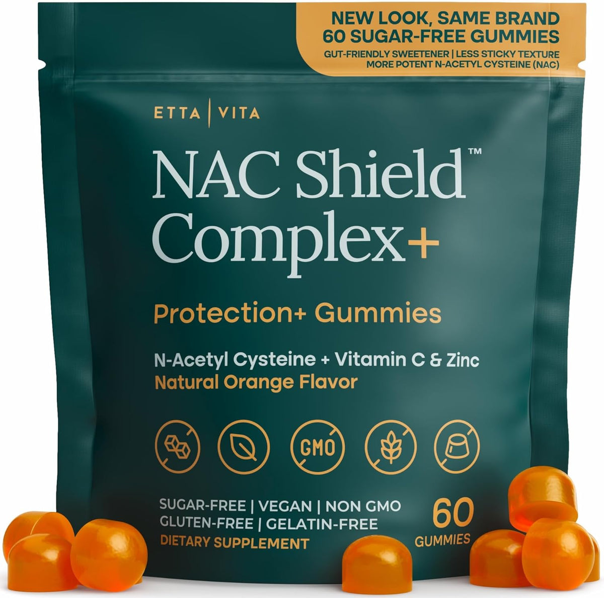 Sugar-Free NAC Gummies with Vitamin C and Zinc - Immune Support - Vegan - görsel 1