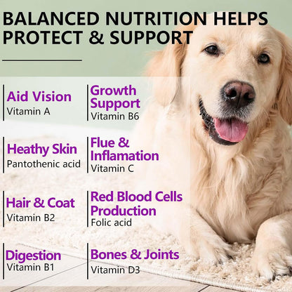 FUKEVY 15-in-1 Dog Multivitamin Soft Chews – Glucosamine, Probiotics & Joint Support (150 count)