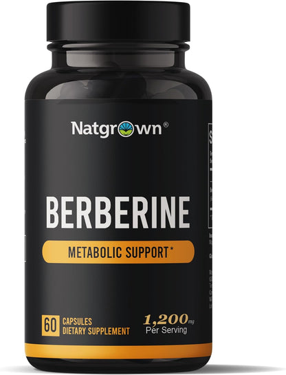 Natgrown Berberine Supplement - Berberine HCl 1200 mg per serving - 60 Capsules