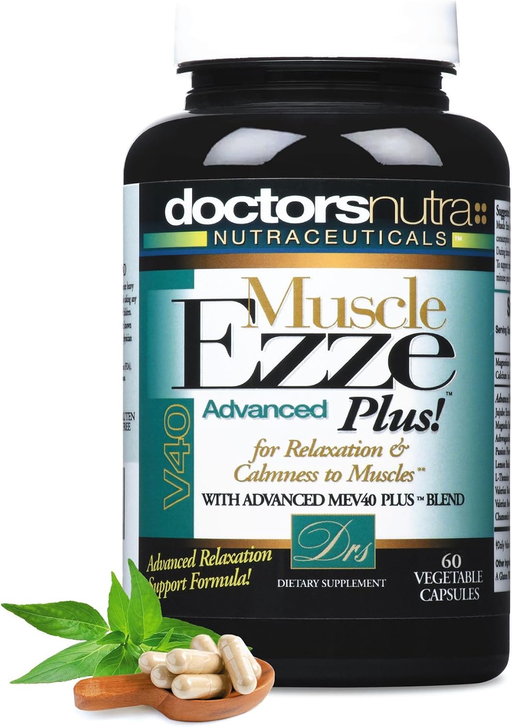 Doctors Nutra Nutraceuticals Muscle Ezze Plus - Day or Night Uses Natural Relaxant - Gluten-Free - 60 Vegetarian Capsules - görsel 1