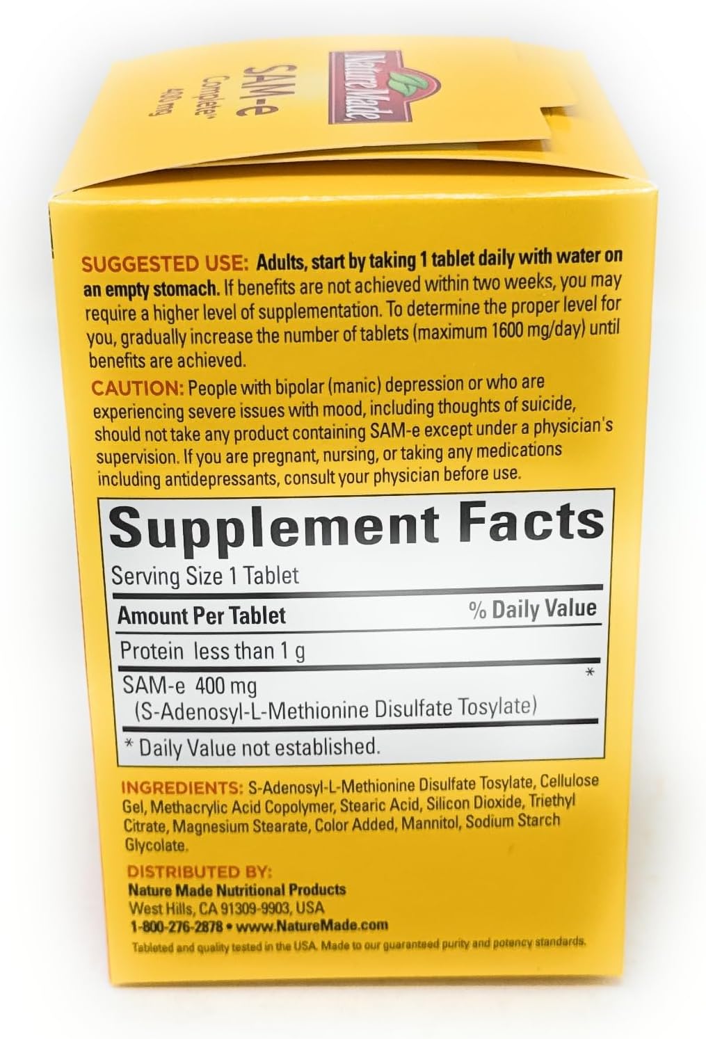 Nature Made SAM-e Complete 400 mg Tablets, 60 Tablets - görsel 4