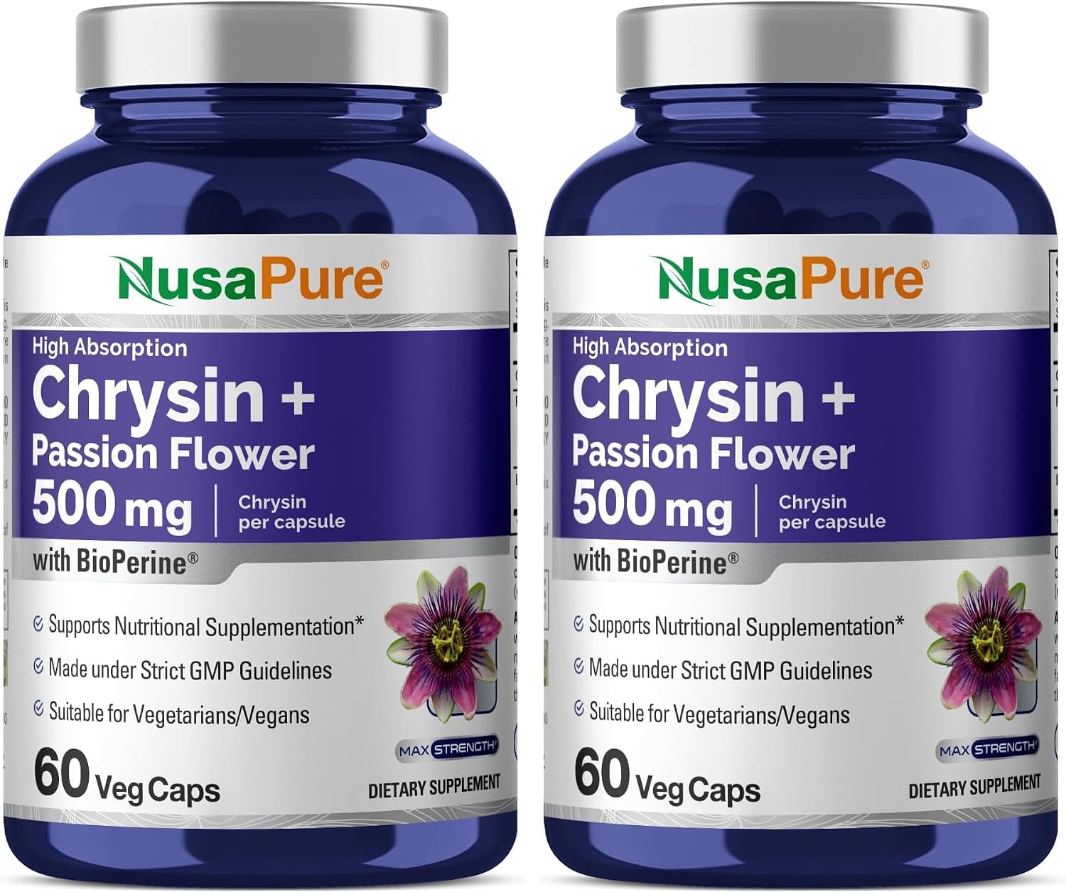 NusaPure Chrysin, 500mg, 60 Veg Capsules (Non-GMO, Vegan) - görsel 7