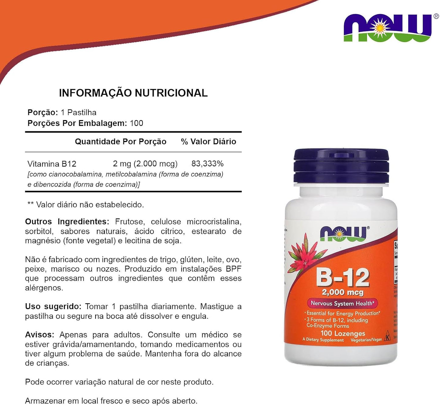 NOW Foods B-12 2,000 mcg Lozenges - görsel 4