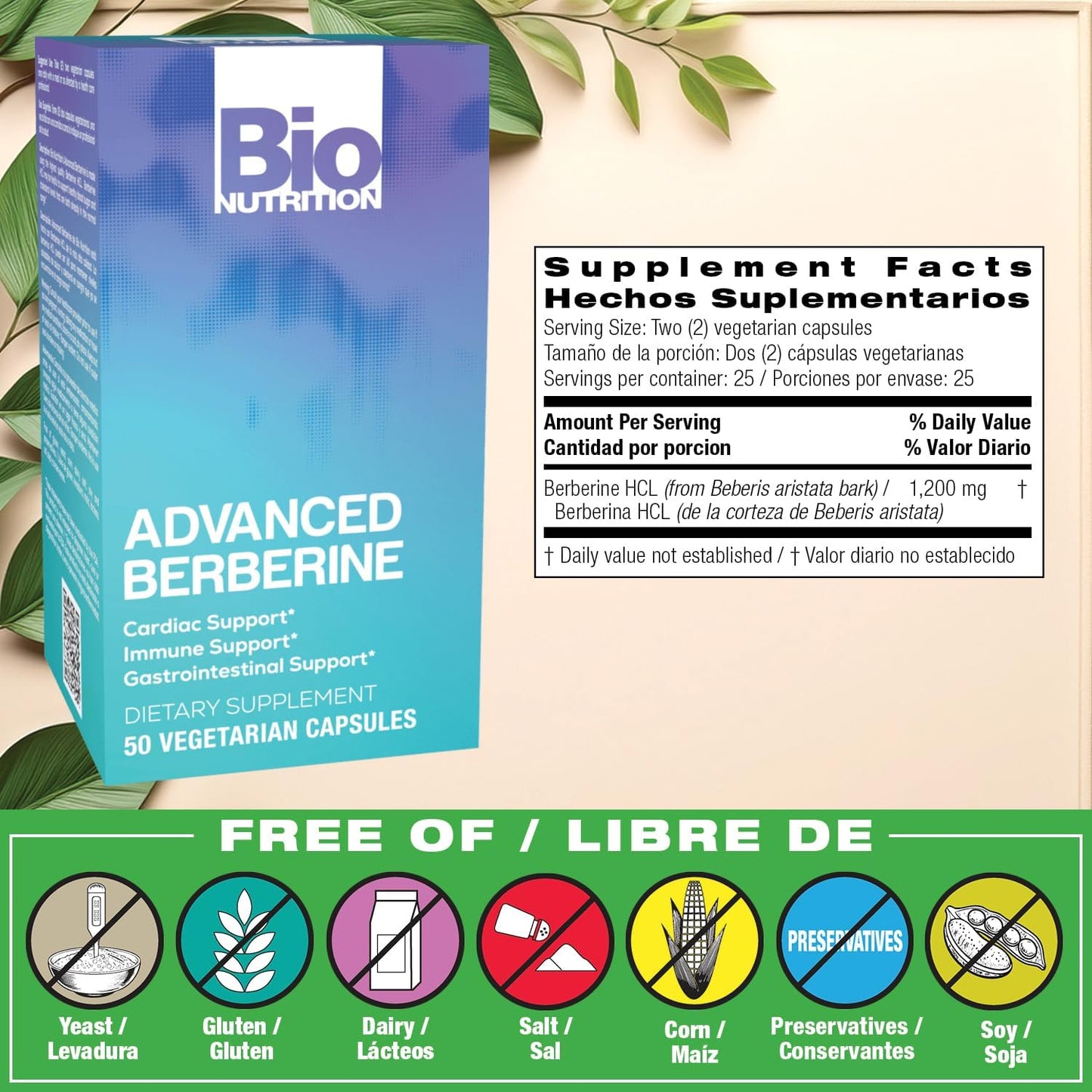 Bio Nutrition Advanced Berberine 50 Vegetarian Capsules - görsel 2