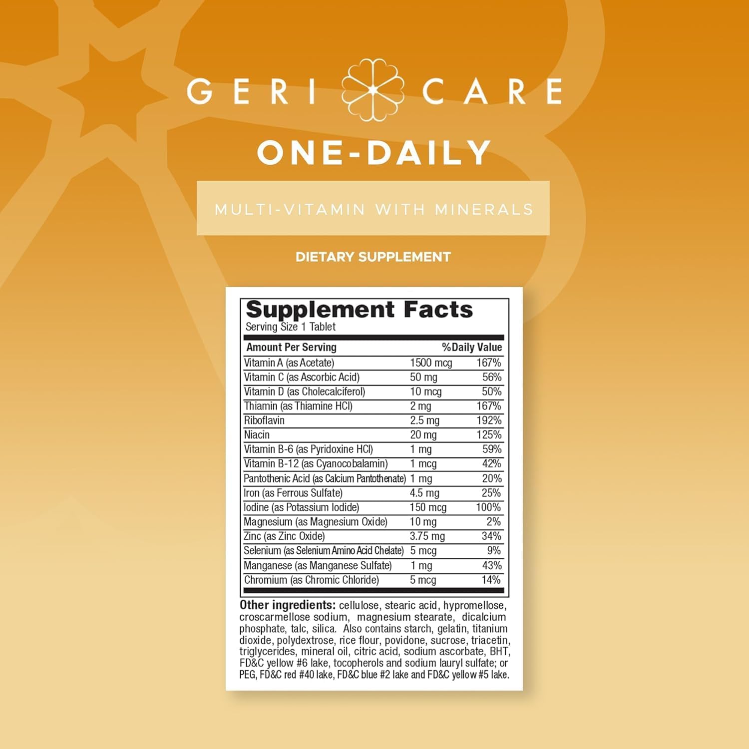 GeriCare One-Daily Multivitamins with Minerals for Men and Women - 1000 Tablets - görsel 8