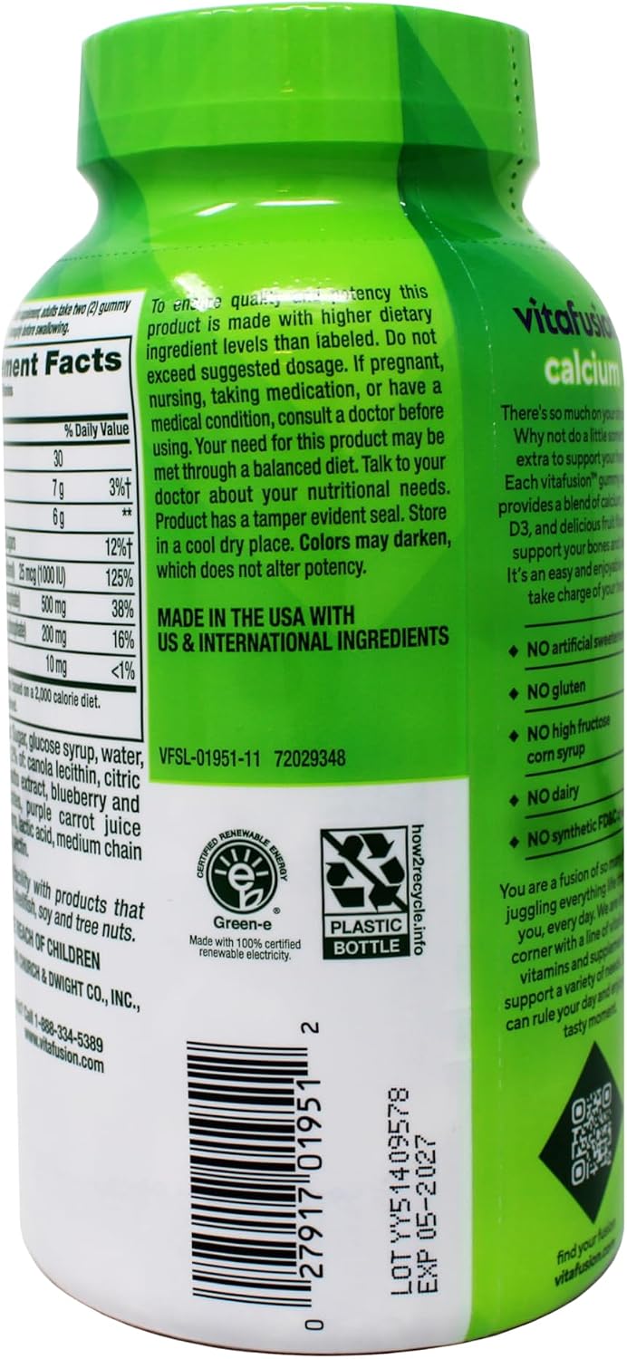 Vitafusion Calcium with Vitamin D3 Gummies, 100 Count (Pack of 2) - görsel 7