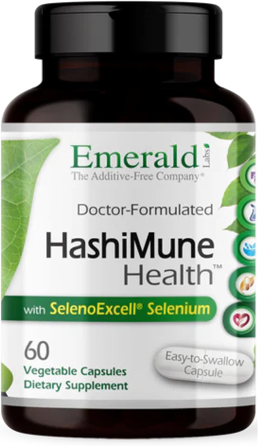 Emerald Labs HashiMune Health - Vegan Thyroid & Immune Support Supplement with SelenoExcell Selenium & Myo-Inositol - 60 Capsules - görsel 1