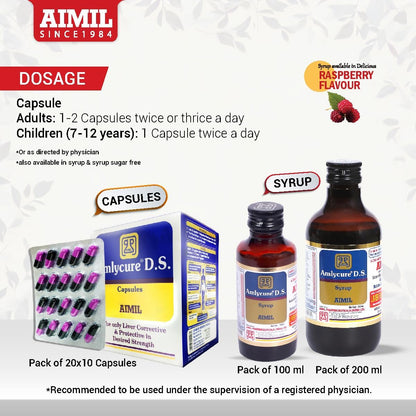 AIMIL Amlyvcure D.S Capsules – Liver Support Ayurvedic Supplement (20 Tablets x 2)