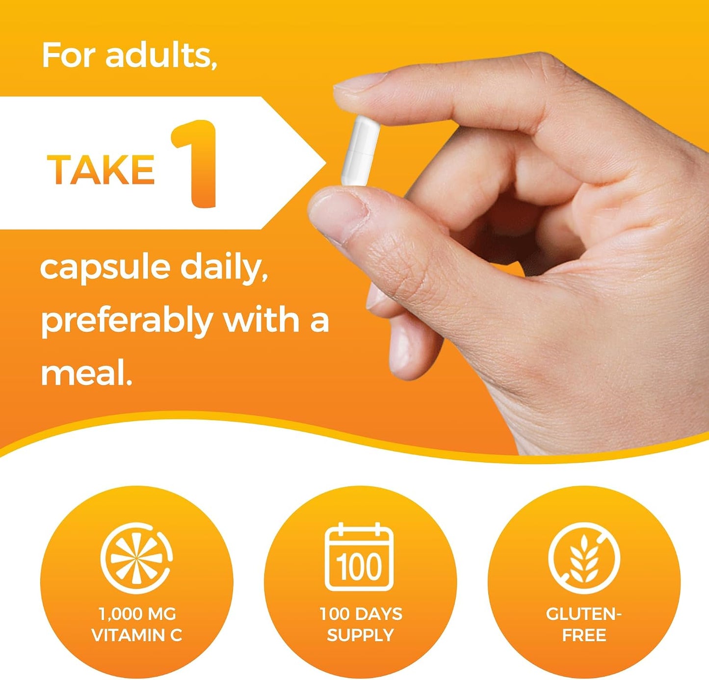 Vitamin World Vitamin C 1000 mg with Bioflavonoids, 100 Capsules - görsel 6