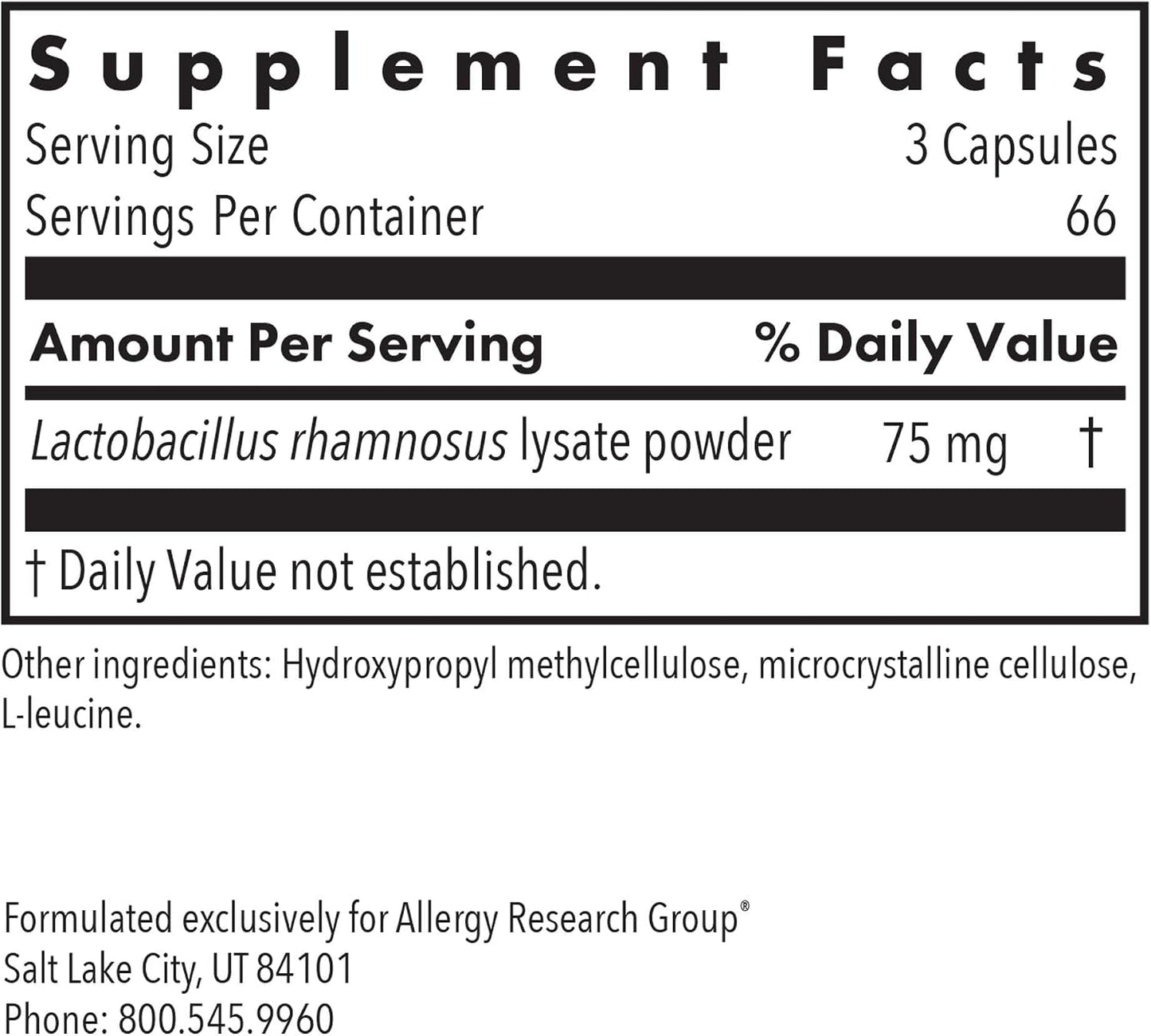 Allergy Research Group ImmunoBiotic Pro - Postbiotic Immune Support with Lactobacillus rhamnosus Lysate - 200 Capsules - görsel 2