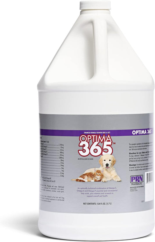 PRN Pharmacal Optima 365 Essential Fatty Acids Nutritional Supplement for Cats and Dogs – 3.8 L