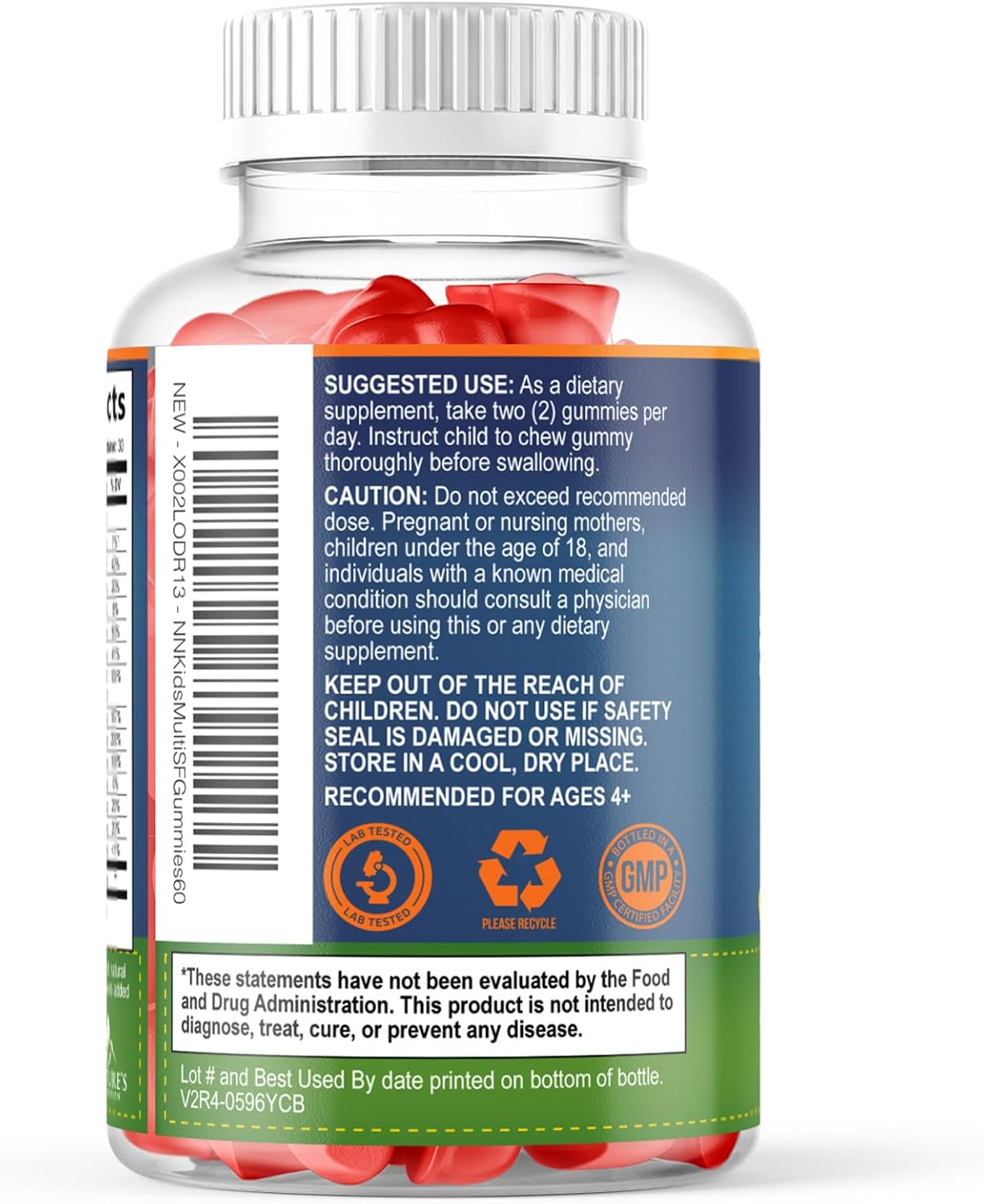 Nature's Nutrition Kids Multivitamin Gummies - Sugar Free - Orange Flavour - Non-GMO - 60 Gummies - görsel 8