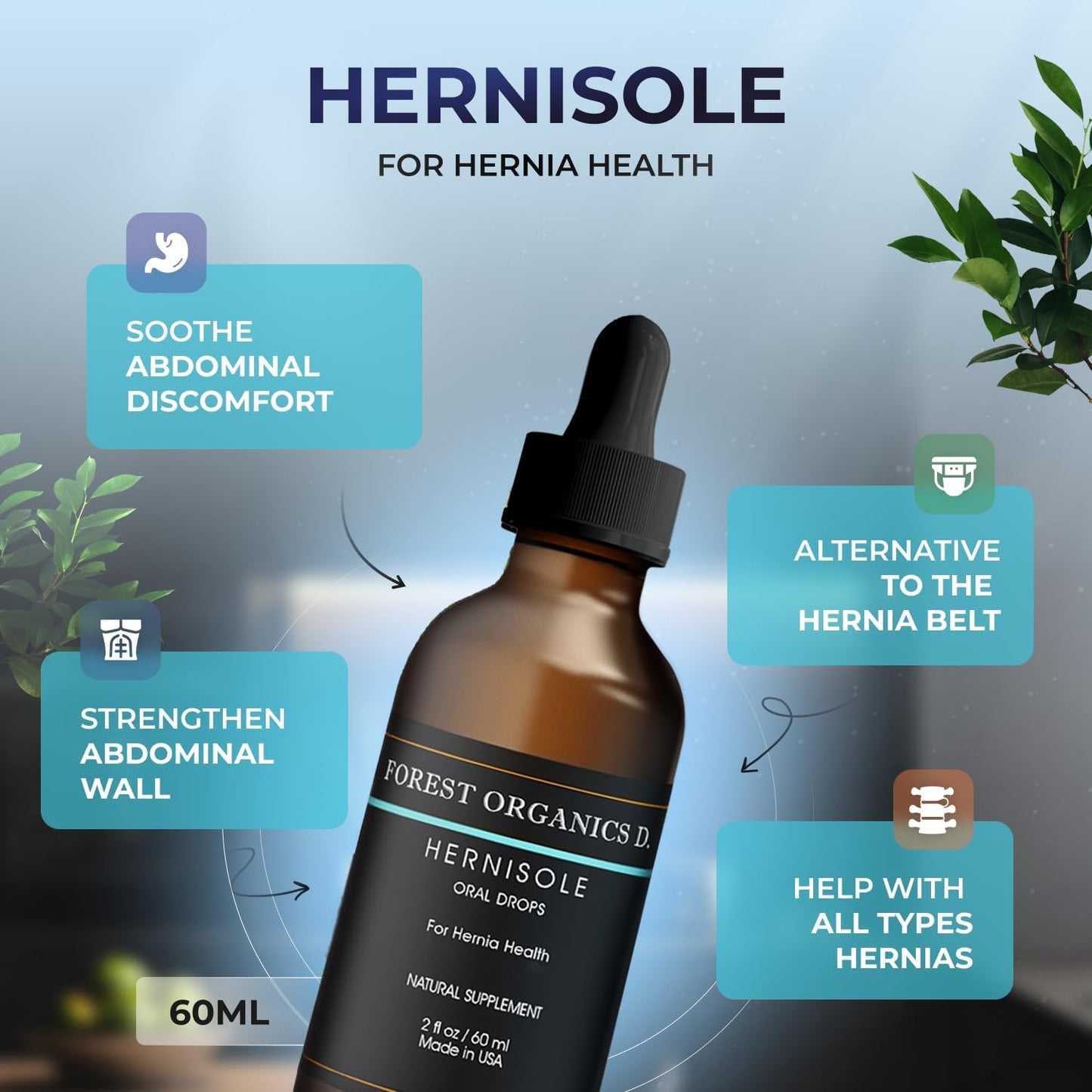 Hernia Health Dietary Supplement – Herbal Support Drops – Concentrated Blend of 24 Plants for Digestive Health - görsel 5