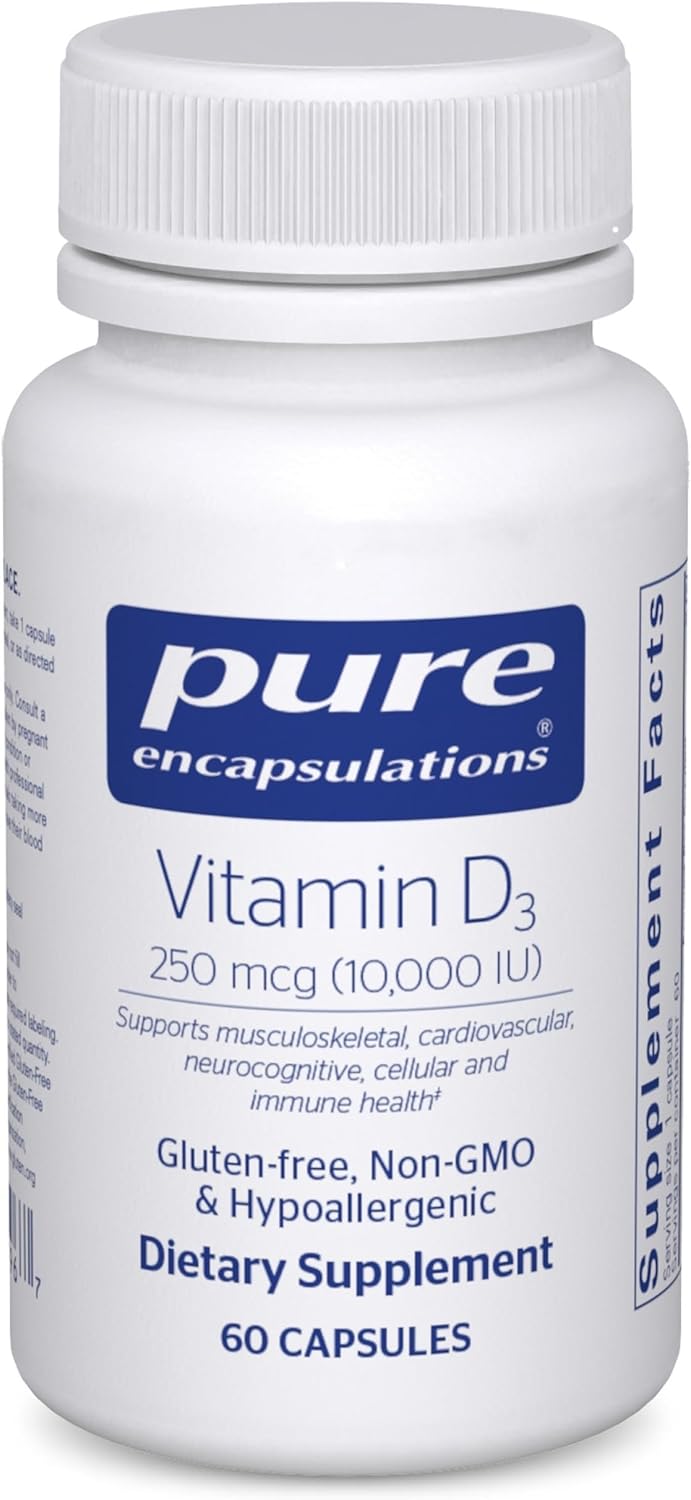Pure Encapsulations Vitamin D3 250 µg (10,000 IU) – 120 Capsules - görsel 8