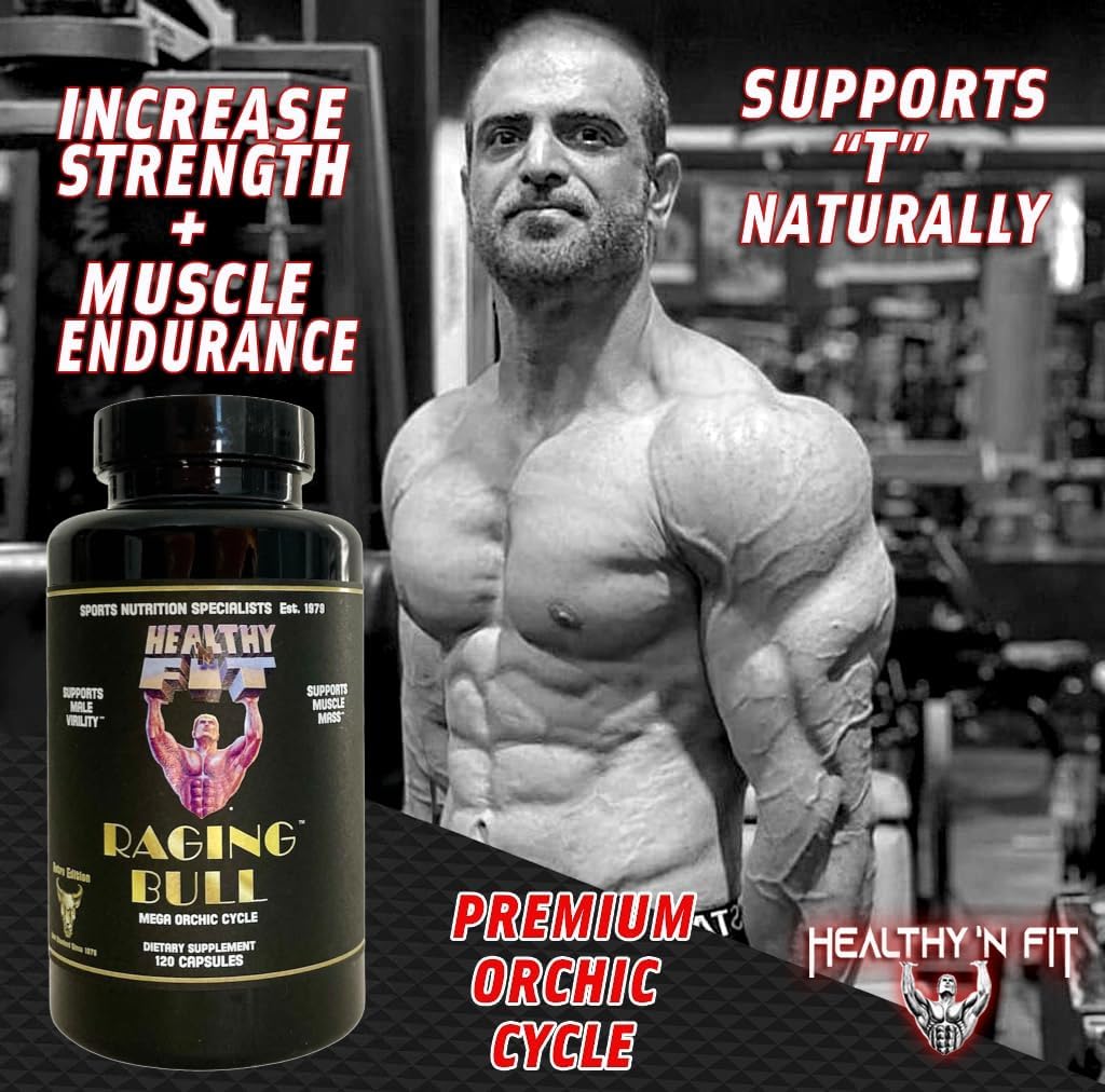 Healthy 'N Fit Raging Bull Mega Orchic - 120 Capsules (40 Day Supply) Premium Raw Orchic Glandular - görsel 5