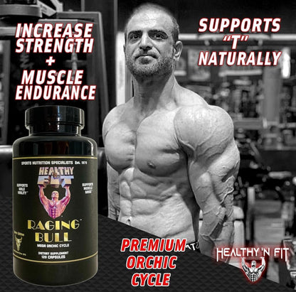 Healthy 'N Fit Raging Bull Mega Orchic - 120 Capsules (40 Day Supply) Premium Raw Orchic Glandular