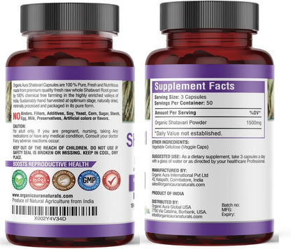 Shatavari Root Powder Capsules. Original and Whole Root Herbal Supplement. Daily Women's Wellness & Vitality Support. Pure, Safe & Minimally Processed. Veg Capsules - No Fillers or Additives.